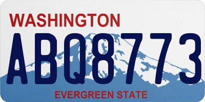 WA license plate ABQ8773