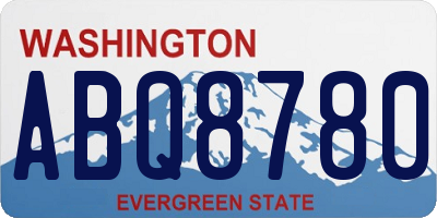 WA license plate ABQ8780