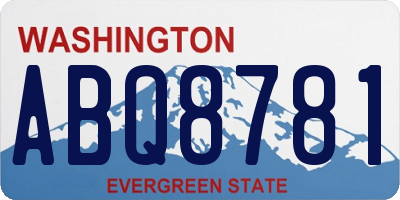 WA license plate ABQ8781