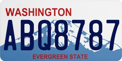 WA license plate ABQ8787
