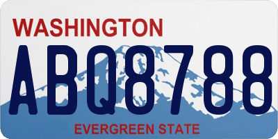 WA license plate ABQ8788
