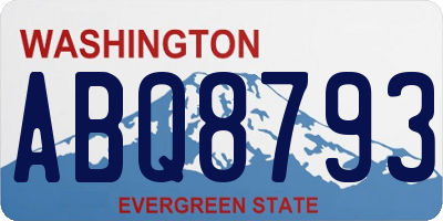 WA license plate ABQ8793