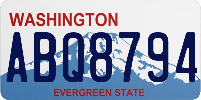 WA license plate ABQ8794