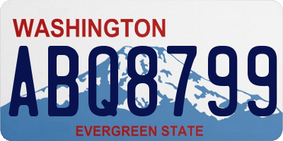 WA license plate ABQ8799