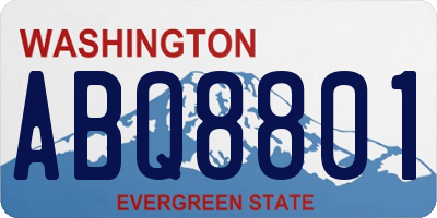 WA license plate ABQ8801