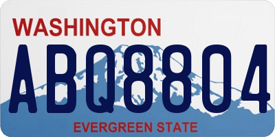 WA license plate ABQ8804