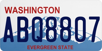 WA license plate ABQ8807