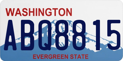 WA license plate ABQ8815