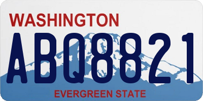 WA license plate ABQ8821