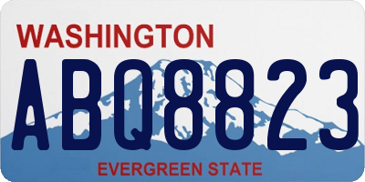 WA license plate ABQ8823