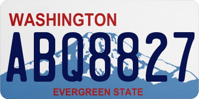 WA license plate ABQ8827