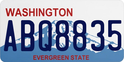 WA license plate ABQ8835