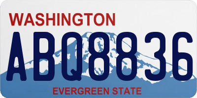 WA license plate ABQ8836