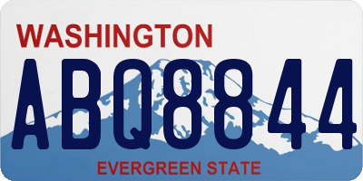 WA license plate ABQ8844