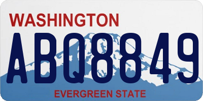 WA license plate ABQ8849