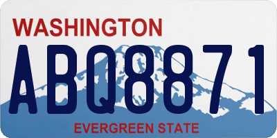 WA license plate ABQ8871