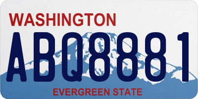 WA license plate ABQ8881