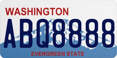 WA license plate ABQ8888