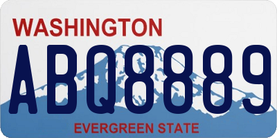 WA license plate ABQ8889
