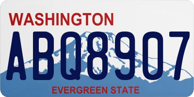 WA license plate ABQ8907