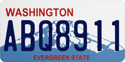 WA license plate ABQ8911