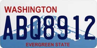 WA license plate ABQ8912