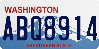 WA license plate ABQ8914