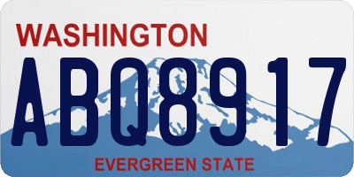WA license plate ABQ8917