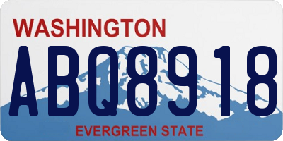 WA license plate ABQ8918