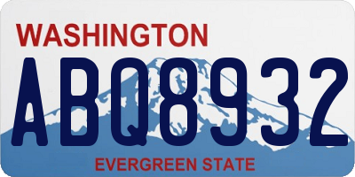 WA license plate ABQ8932