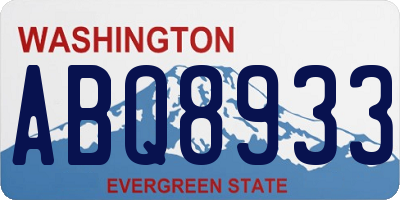 WA license plate ABQ8933