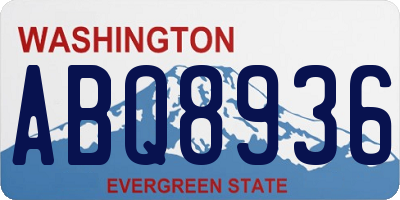 WA license plate ABQ8936