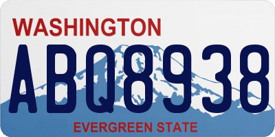 WA license plate ABQ8938