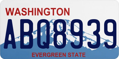 WA license plate ABQ8939