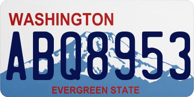 WA license plate ABQ8953