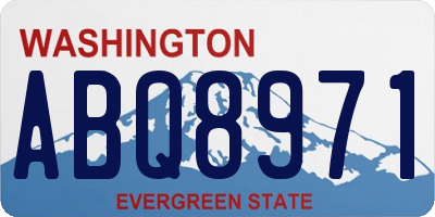WA license plate ABQ8971