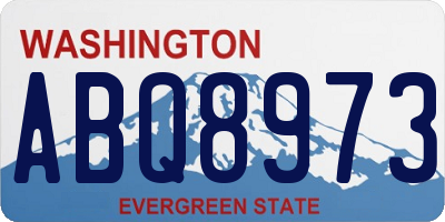 WA license plate ABQ8973