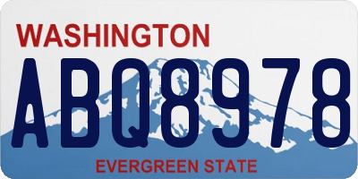 WA license plate ABQ8978