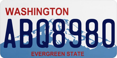 WA license plate ABQ8980