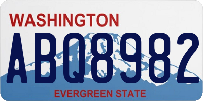 WA license plate ABQ8982