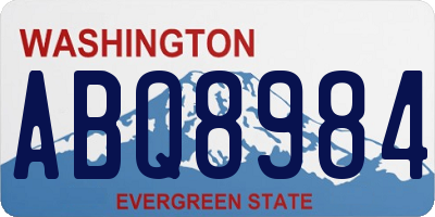 WA license plate ABQ8984