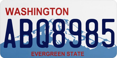 WA license plate ABQ8985