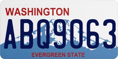 WA license plate ABQ9063