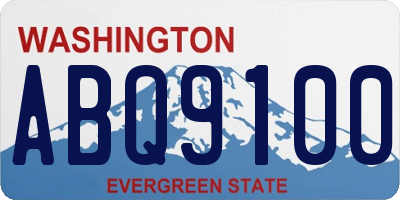 WA license plate ABQ9100