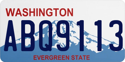 WA license plate ABQ9113