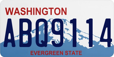 WA license plate ABQ9114