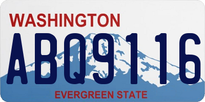 WA license plate ABQ9116