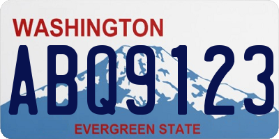 WA license plate ABQ9123
