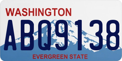 WA license plate ABQ9138
