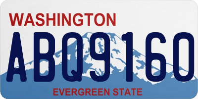 WA license plate ABQ9160